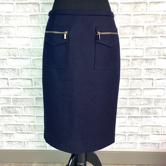 J. Crew Dresses & Skirts - J Crew Wool Midi Skirt w Zippers Lined Size 4